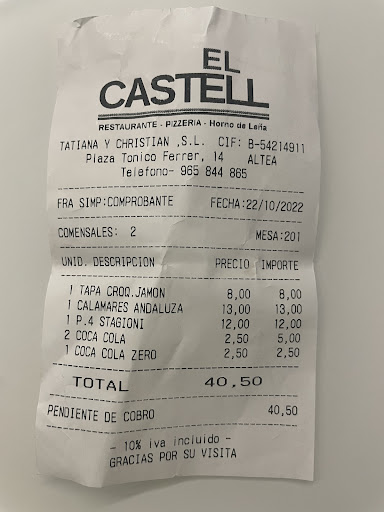 El Castell Pizza