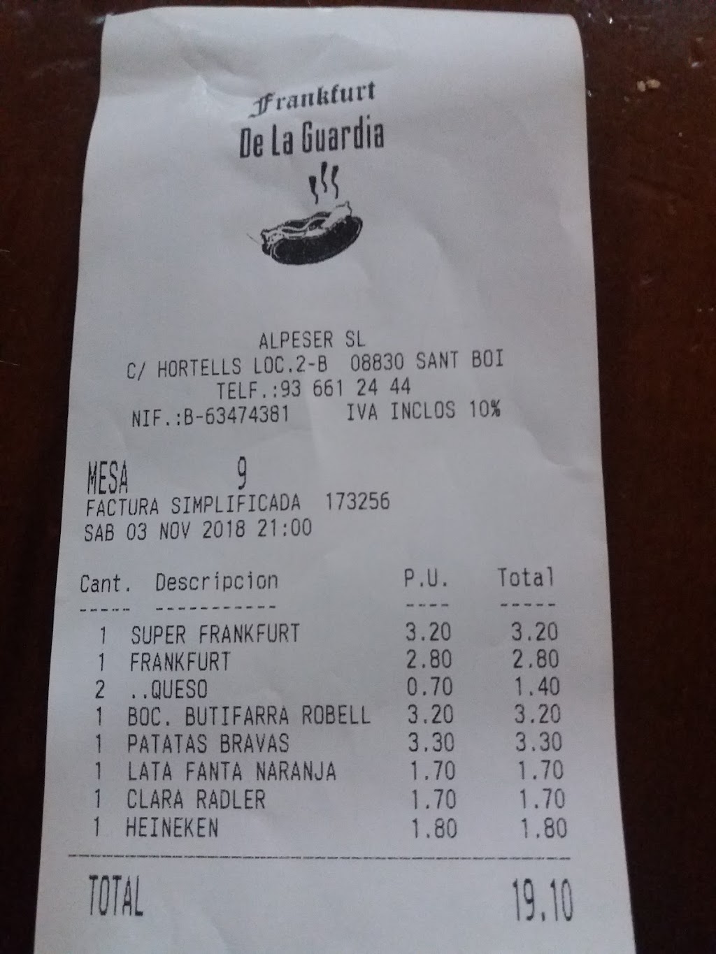 El Frankfurt de la Guàrdia