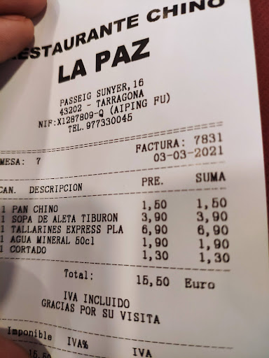 Restaurant xinès La Paz