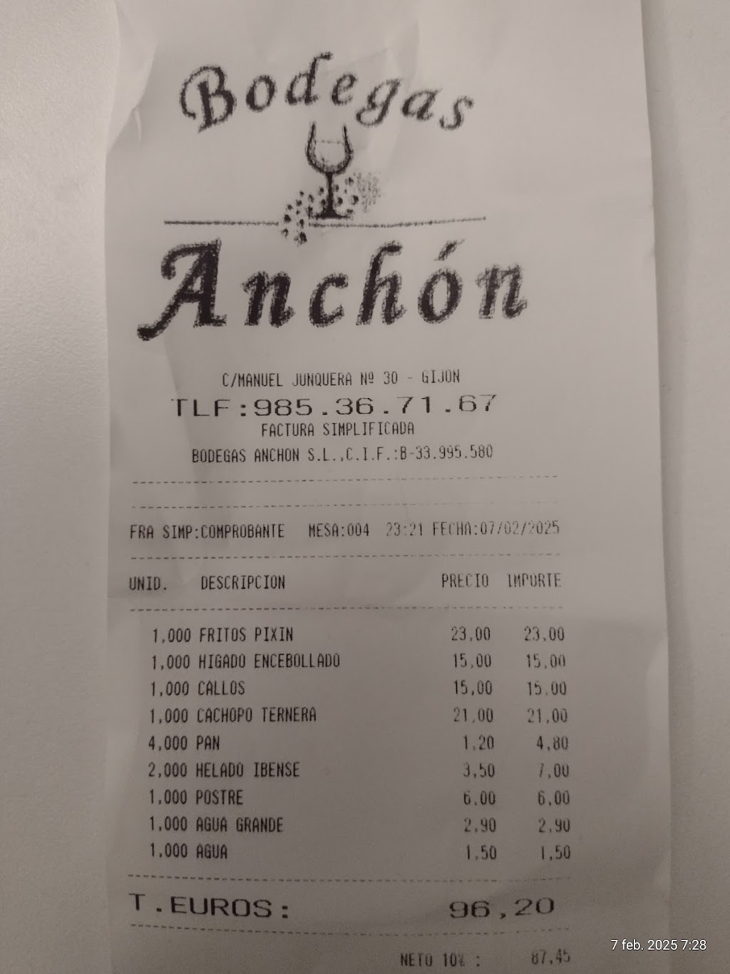 Restaurante Bodegas Anchón