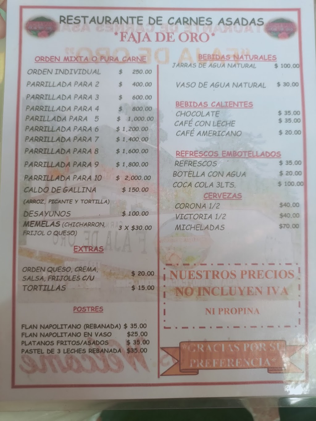 Faja de Oro Carnes