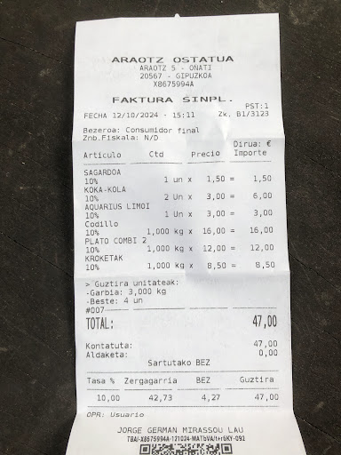 Araozko ostatua, Araotz