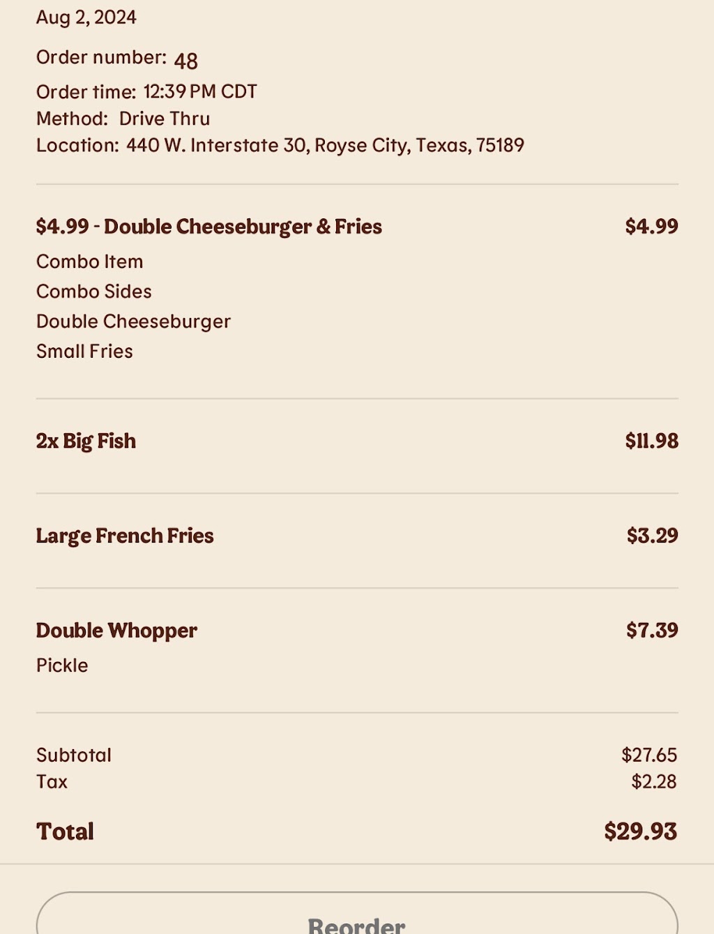 Burger King, Royse City, TX