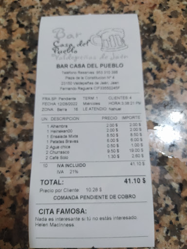 Bar Casa del Pueblo, Valdepeñas de Jaén