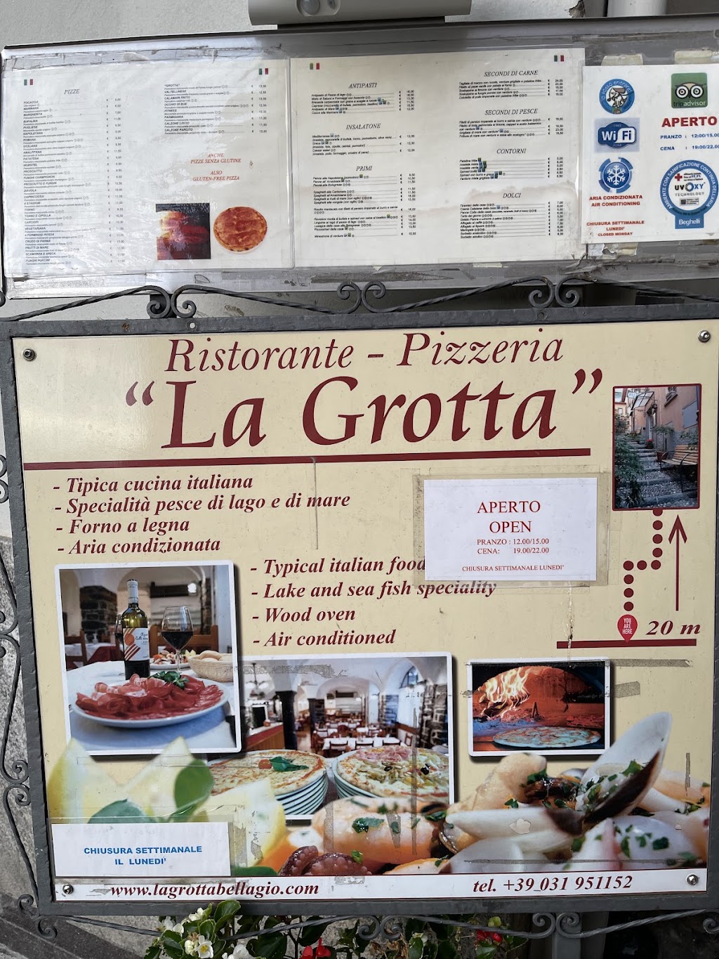 Pizzeria la Grotta, Bellagio