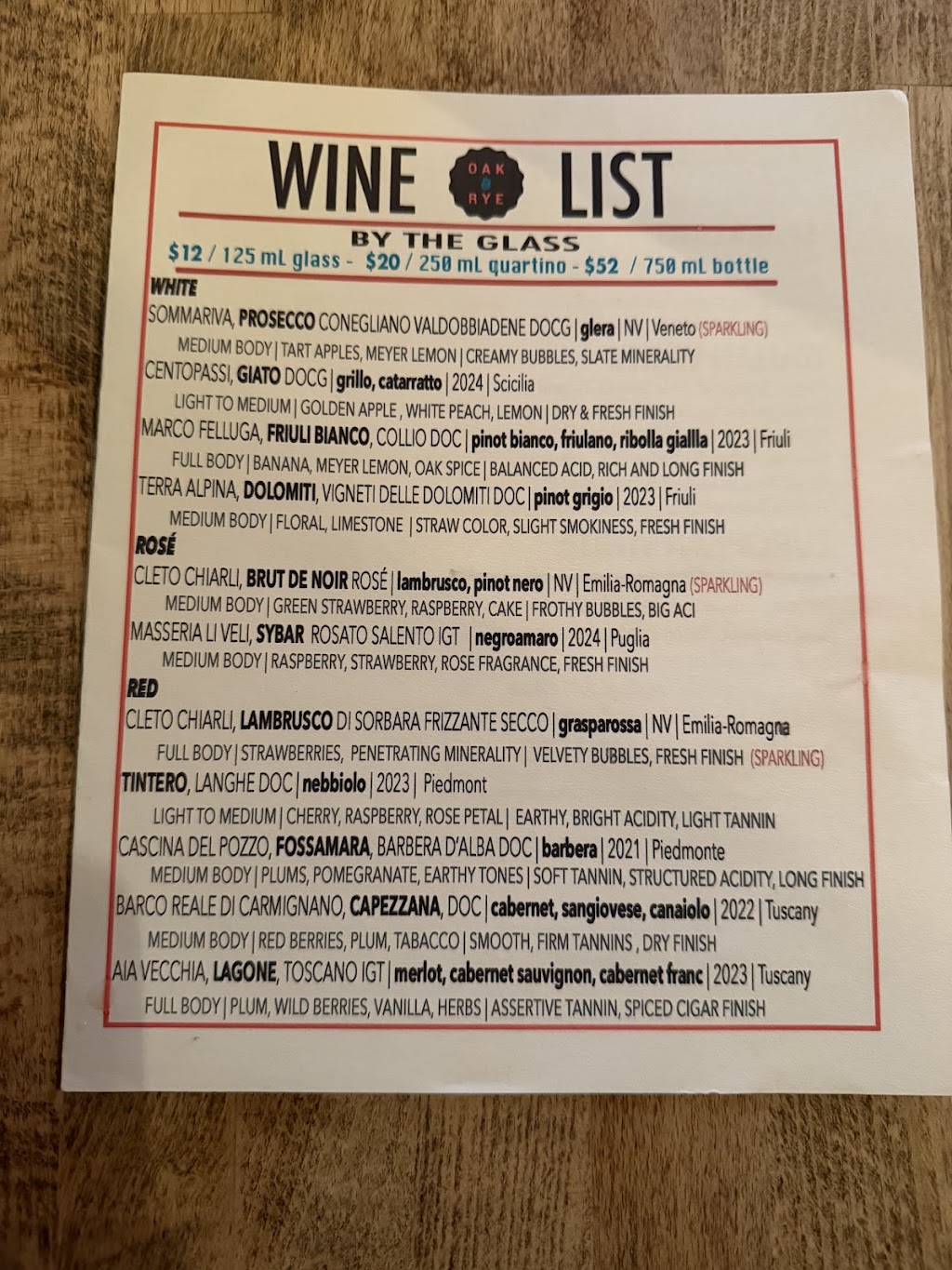 Oak & Rye