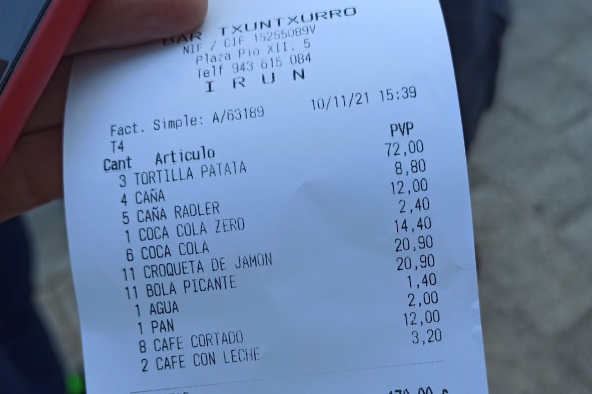 Bar Txuntxurro, Irun