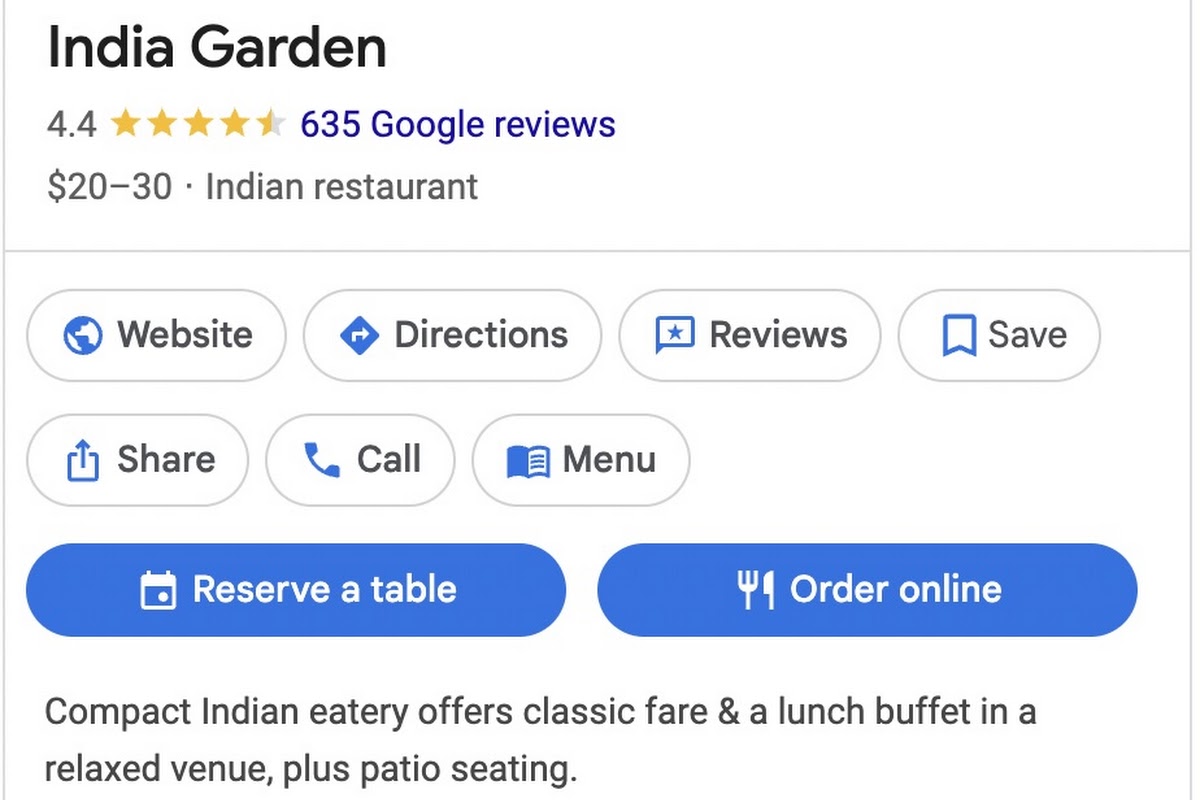 India Garden, Pleasanton, CA