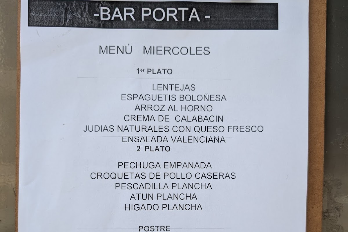 Bar Restaurante Porta