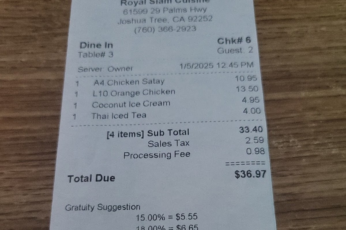 Royal Siam Cuisine Thai Restaurant