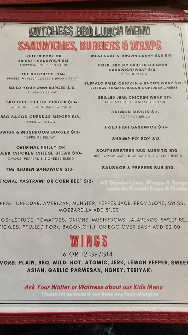 Dutchess BBQ Bistro & Bar Signature Dishes