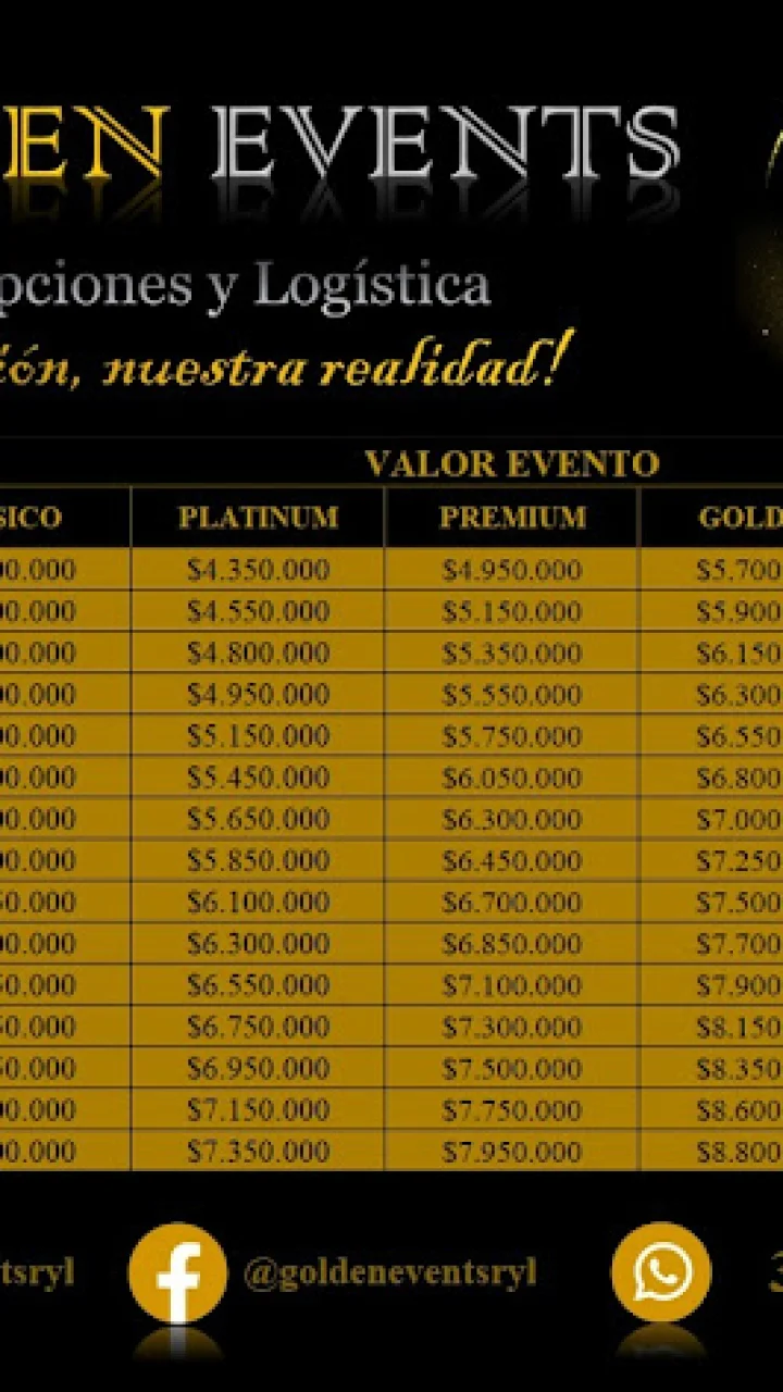 Experience GOLDEN EVENTS COLOMBIA